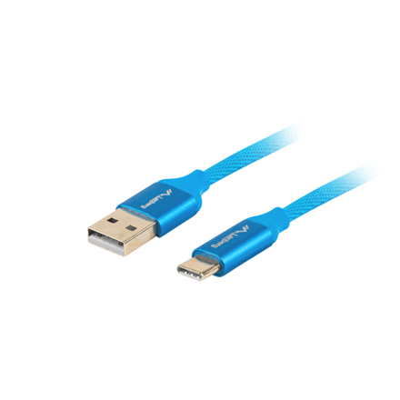 Lanberg USB Type-C to USB Type-A 2.0 Cable Blue Premium QC 3.0, 1 m – nuotrauka 1