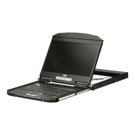 Aten 1U Ultra Short Depth Single Rail WideScreen LCD Console (USB / HDMI) – nuotrauka 1