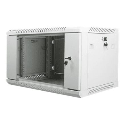 Lanberg Rack cabinet 19" wall-mount 6U/600x450 (flat pack) with glass door – nuotrauka 1