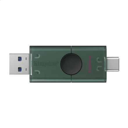 Kingston DataTraveler Duo | 128 GB | USB Type-C/Type-A | Black/Green – nuotrauka 1