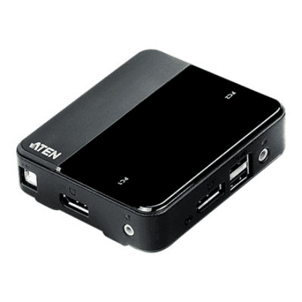 Aten 2-Port USB DisplayPort/Audio KVM Switch (4K UHD Supported) · Aten · 2-Port USB DisplayPort/Audio KVM Switch (4K Supported and Cables included) – image 1