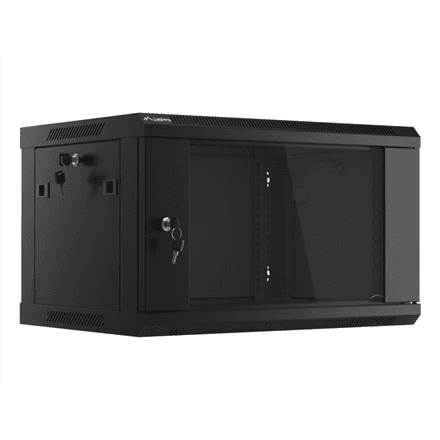 Lanberg Rack cabinet 19" wall-mount 6U/600x450 (flat pack) with glass door V2 – image 1