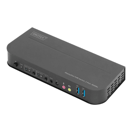Digitus | KVM Switch, 2-Port, 4K60Hz, 2 x DP in, 1 x DP/HDMI out | DS-12850 – image 1