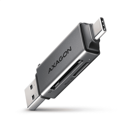 AXAGON Mobile USB 3.2 Gen 1 MINI card reader with USB-C and USB-A connectors | CRE-DAC – image 1