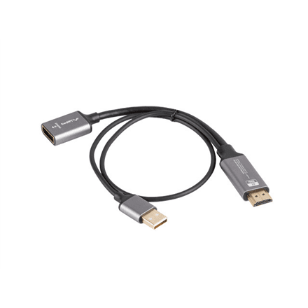 Lanberg HDMI (M) to Displayport (F) Adapter 4K on cable 20cm, Silver | AD-HD-DP-02 – nuotrauka 1