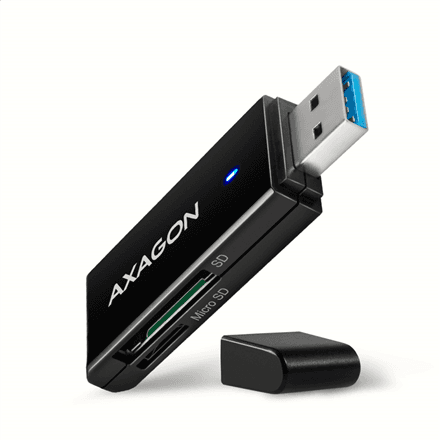 AXAGON Slim super-speed USB 3.2 Gen 1 card reader with a direct USB-A connector | CRE-S2N – image 1