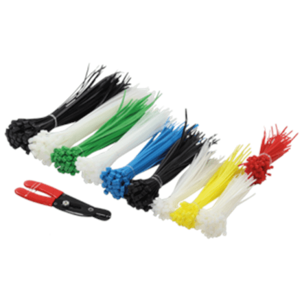 Cable Tie Set, 600pcs., 5 lengths, 1 x cable cutter – nuotrauka 1