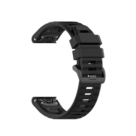 Fixed | Silicone Strap for Garmin QuickFit 26mm | Black – nuotrauka 1