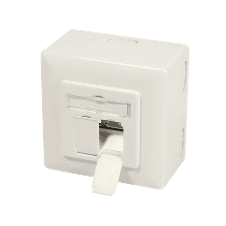 NP0006A Wall Outlet Metal die-cast housing with strain relief; Horizontal cable entry with strain relief; Network wall outlet Cat.6 fully shielded, with surface back box – nuotrauka 1