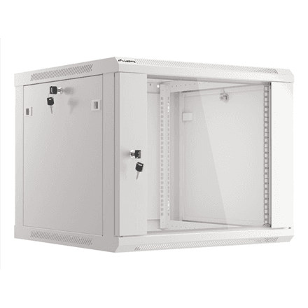 Lanberg Rack cabinet 19" wall-mount 9U/600x600 (flat pack) with glass door – nuotrauka 1