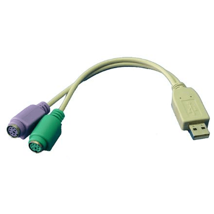 Logilink | Adapter USB to PS/2 x2 :. | Grey | USB M | 2x Mini DIN 6-pin FM | 0.2 m – nuotrauka 1