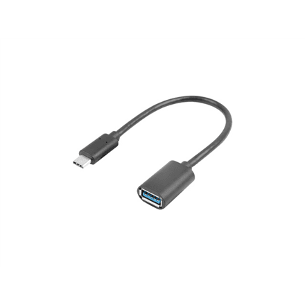 Lanberg Adapter Cable USB-C(M) 3.1 -> USB-A(F) 15 cm, Black | AD-UC-UA-04 – image 1