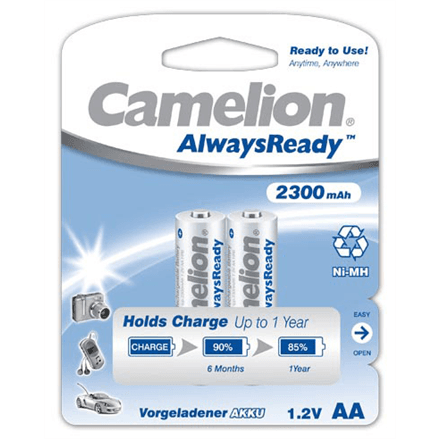 Camelion | AA/HR6 | 2300 mAh | AlwaysReady Rechargeable Batteries Ni-MH | 2 pc(s) – nuotrauka 1