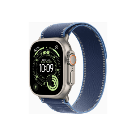 Apple Watch Ultra 3 GPS + Cellular 49mm Natural Titanium Case with Blue/Bright Blue Trail Loop - S/M | Apple – image 1