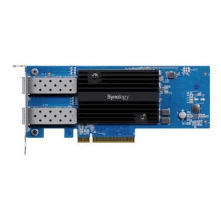 Synology E25G30-F2 Dual-port 25GbE SFP28 add-in card designed to accelerate bandwidth-intensive workflows · Synology E25G30-F2 · 25 GT/s – nuotrauka 1