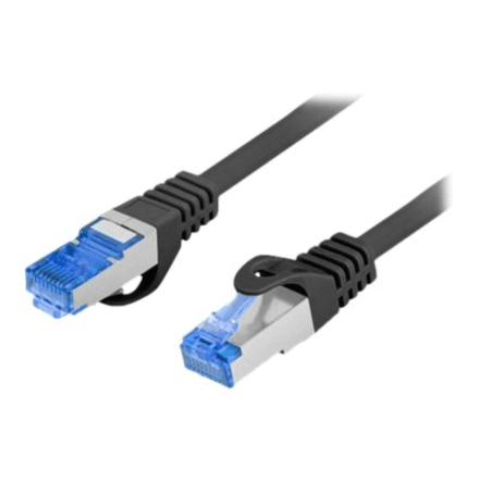 Lanberg | Patch cable - CAT 6a | RJ-45 - male | RJ-45 - male | 1 m | Black | RAL 9004 – image 1