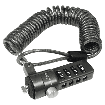 Logilink NBS004, Notebook Coil Cable Lock, black – nuotrauka 1