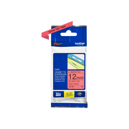 Brother | TZE-431 Laminated Tape | Black on Red | TZe | 8 m | 1.2 cm – nuotrauka 1