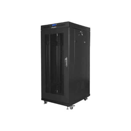 Lanberg Rack cabinet 19" free-standing 27U/600x800 (flat pack) with mesh door, LCD – nuotrauka 1