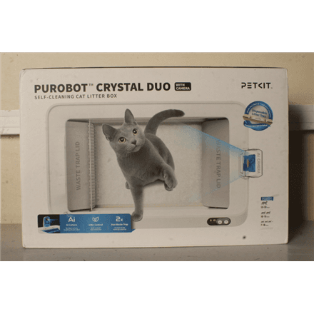 SALE OUT. PETKIT Purobot Crystal Duo with Camera Self-Cleaning Cat Litter Box · White · DEMO – image 1