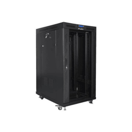 Lanberg Rack cabinet 19" free-standing 22U/800x1000 (flat pack) with glass door – nuotrauka 1