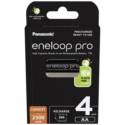 Panasonic | Rechargeable Batteries | ENELOOP Pro BK-3HCDE/4BE | AA | 2500 mAh | 4 pc(s) – nuotrauka 1