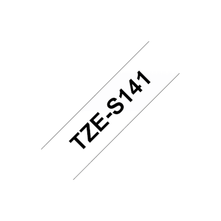 Brother | TZe-S141 Strong Adhesive Laminated Tape | Black on Clear | TZe | 8 m | 1.8 cm – nuotrauka 1