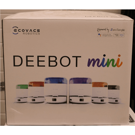SALE OUT. Ecovacs DEEBOT mini Vacuum cleaner, Robot, Wet&Dry, ZeroTangle Technology, Agile Navigation, White/Blue + Auto-empty station · Ecovacs Robotic Vacuum Cleaner · DEEBOT mini BLUE – image 1