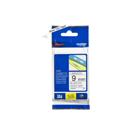 Brother | TZe-221 Laminated Tape | Black on White | TZe | 8 m | 9 cm – nuotrauka 1