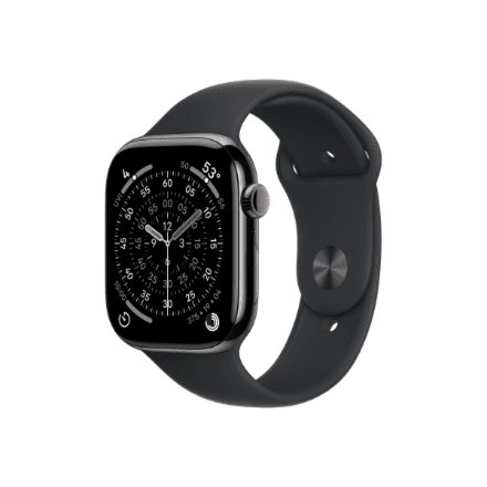 Apple Watch Series 11 GPS + Cellular 46mm Slate Titanium Case with Black Sport Band - M/L | Apple – nuotrauka 1