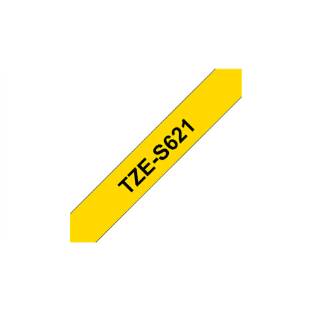 Brother | TZe-S621 Strong Adhesive Laminated Tape | Black on Yellow | TZe | 8 m | 9 cm – nuotrauka 1