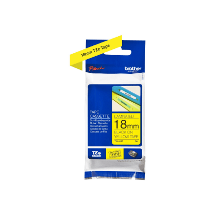 Brother | TZe-641 Laminated Tape | Black On Yellow | TZe | 8 m | 1.8 cm – nuotrauka 1