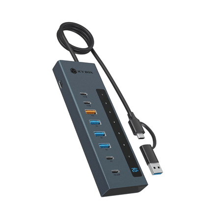 Raidsonic 9-in-1 hub with Power Delivery and Type-C/Type-A host connection | IB-HUB1743-CPD – image 1
