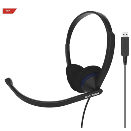 Koss | Headphones | CS200 USB | Wired | On-Ear | Microphone | Black – nuotrauka 1