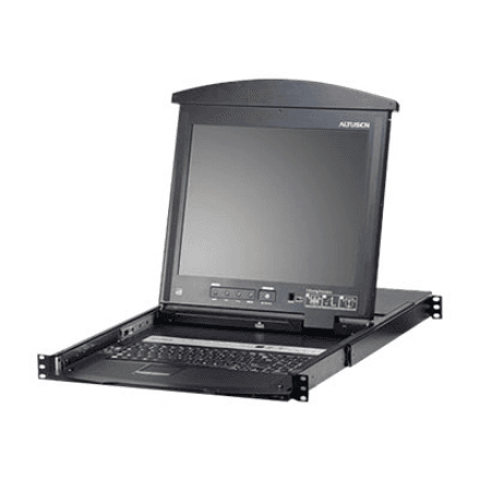 Aten 8-Port Cat 5 Dual Rail 19" LCD KVM Switch with Daisy-Chain Port – nuotrauka 1