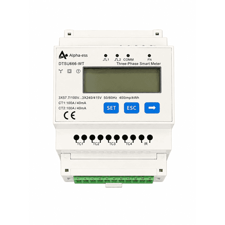 AlphaESS DTSU666 3CT 400V with CT 100A with PLUG Guide rail, 4P, English Corum – nuotrauka 1
