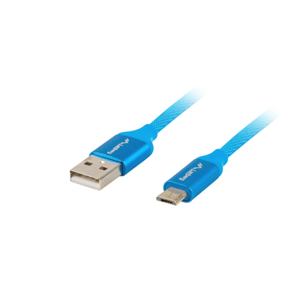 Lanberg USB Micro to USB-A 2.0 Cable Blue Premium QC 3.0, 1 m – nuotrauka 1