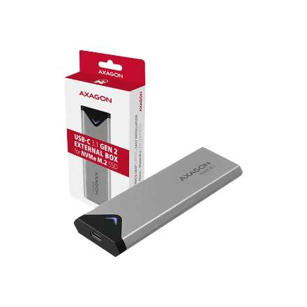 AXAGON External SuperSpeed+ USB-C metal box for M.2 NVMe SSD disks having sizes of up 42 to 80 mm | EEM2-UG2 – nuotrauka 1