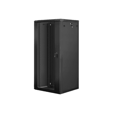 Lanberg | Rack cabinet 19" wall-mount 27U/600x600 (flat pack) | WF01-6627-10B | Black – nuotrauka 1
