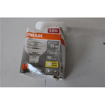 SALE OUT. Osram Parathom Reflector LED 12V MR16 35 non-dim 36° 3,8W/827 GU5.3 bulb · SALE OUT. · Osram Parathom Reflector LED – nuotrauka 1
