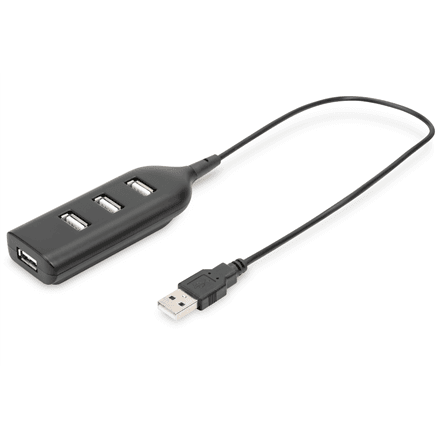 Digitus USB 2.0 Hub, 4-Port, Bus Powered 4 X USB A/F AT Connected Cable – nuotrauka 1