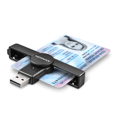 AXAGON Foldable pocket USB-A contact Smart/ID card reader | CRE-SMPA – image 1