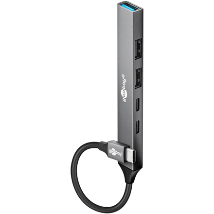 Goobay Slim 5-Port USB Hub, USB-C to USB-C/USB-A, 5 Gbit/s | 74460 – nuotrauka 1