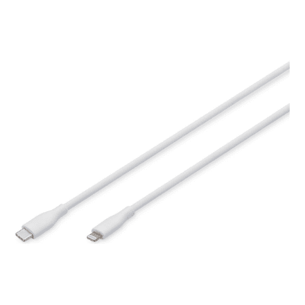 Digitus | Lightning silicone connection cable, USB-C - Lightning, 1m | AK-600110-010-W – image 1