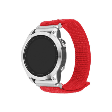 Fixed | Sporty Strap for Garmin QuickFit 22mm | 160-210 mm | Red | Nylon – nuotrauka 1