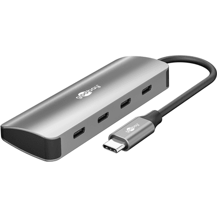 Goobay Slim 4-Port USB-Hub, USB-C auf USB-C, 10 Gbit/s, Grey | 76565 – nuotrauka 1