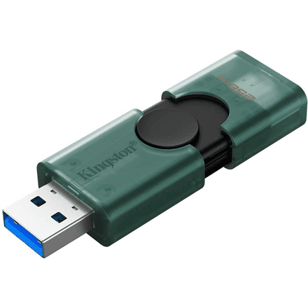 Kingston USB Flash Drive | DataTraveler Duo | 256 GB | USB Type-C/Type-A | Black/Green – nuotrauka 1