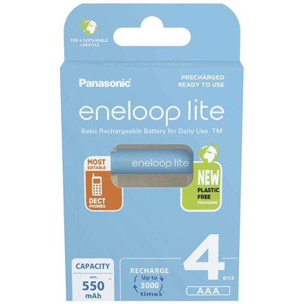 Panasonic | Rechargeable Batteries | ENELOOP Lite BK-4LCCE/4BE | AAA | 550 mAh | 4 pc(s) – nuotrauka 1