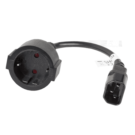 Lanberg | IEC 320 C14 to Schuko Adapter Cable for UPS | CA-C14E-10CC-0018-BK – image 1