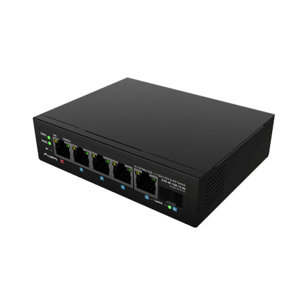 Lanberg | Switch PoE 1xBT 3xAT SFP/ETH Din Unmanagment Fast Ethernet | ILFE-4P-1GE-1S-90 – nuotrauka 1